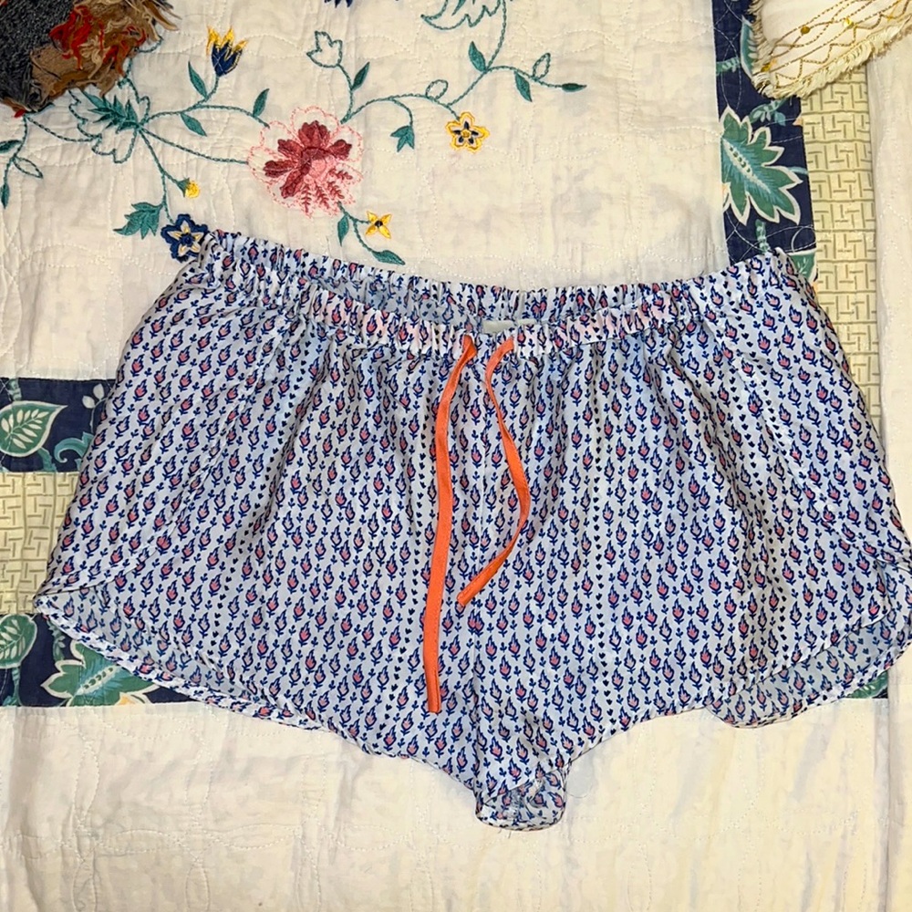 Anthropologie bridal floral shorts